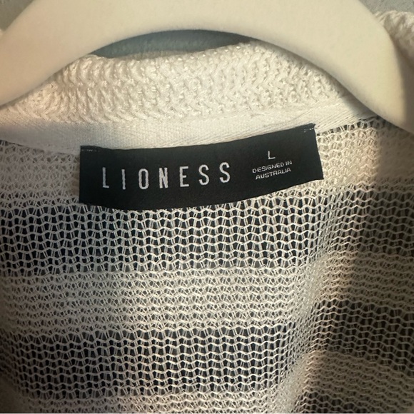 Lioness Black and White Striped V-Neck Sweater - Picture 10 of 13